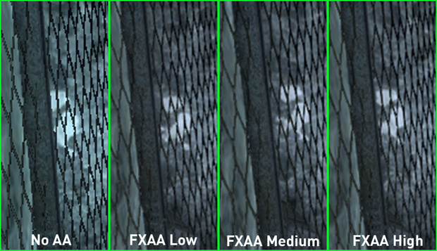 FXAA transparent texture comparison