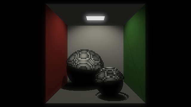 Cornel Box Voxel GI voxelised scene emissive view