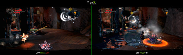 PhysX fluid physics comparison