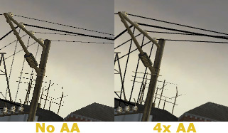 Antialiasing on vs. off