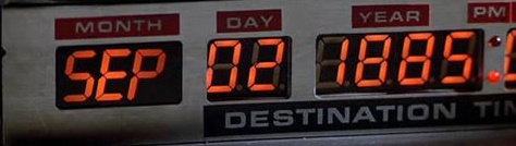 Back to the Future DeLorean destination time selector