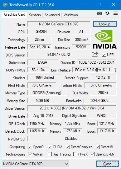 GPU-Z GPU info screenshot