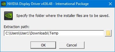 Driver package extract location selection