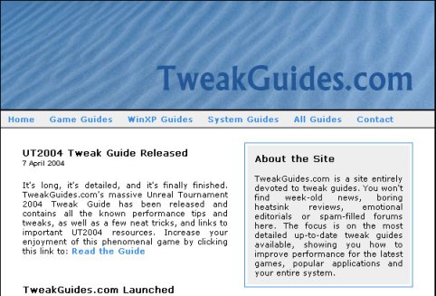 Tweakguides' first day