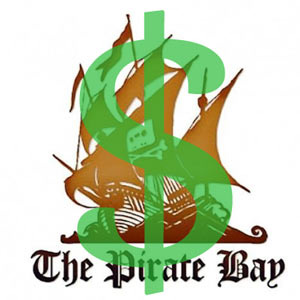 The Pirate Bay logo with dollar sign overlaid