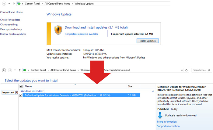Windows Update details - Desktop
