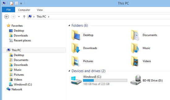 File Explorer changes